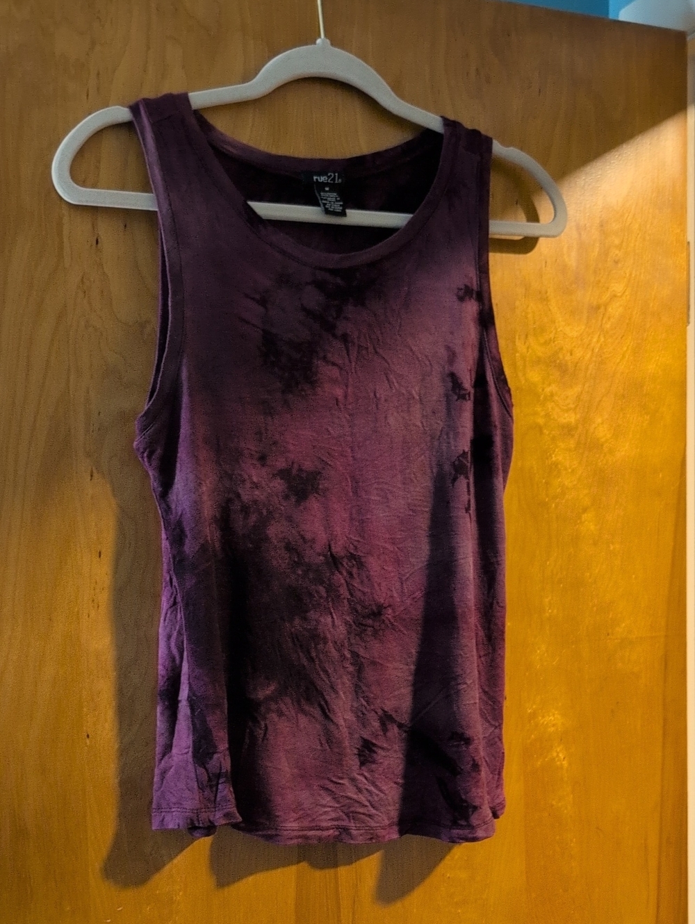 Rue21 Women's Dark Purple Tie-Dye Tank Top